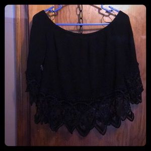 Off the shoulder black blouse
